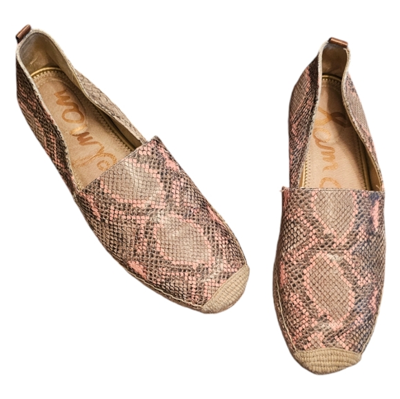 Sam Edelman Khloe | 🍑 Peach Nude | Snake Print | Slip-On Espadrille | Size: 12M - Picture 4 of 16